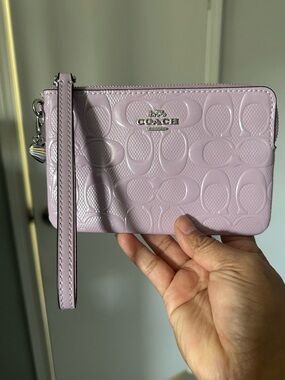 Coach Corner Zip Wristlet Wallet with Charm